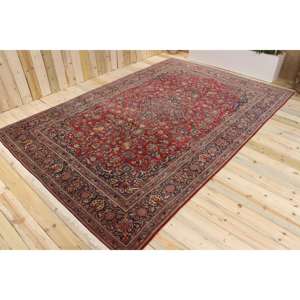 Tapis vintage 7,3x11 pieds, tapis turc, tapis en laine abstrait rouge - Product Image 1