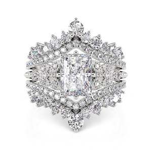 Ensemble de bagues éternité interchangeables Jeulia - Coupe Radiant en argent sterling - Cadeau d'anniversaire - Product Image 1