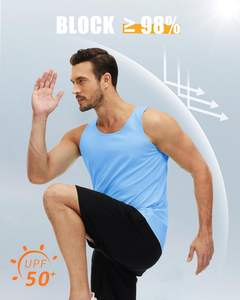 Débardeur décontracté UPF 50 + à séchage rapide pour hommes, chemises sans manches pour l'entraînement musculaire, tricotées pour la plage et la musculation - Product Image 2