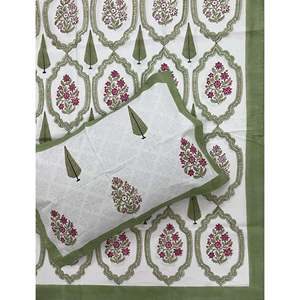 Hand Block Printed King Size 100% Cotton Double Bedsheet Pillow Cover Eco-Friendly Floral <b>Comforter</b> <b>Set</b> for Home 3 Pcs <b>Set</b> - Product Image 1