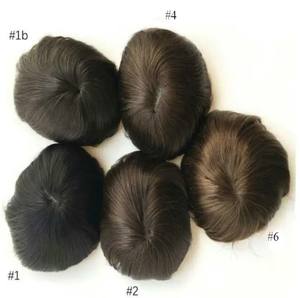 Peluca de Cabello Natural para Hombre, Negra, con Parte Lateral, Base de Seda, Resistente al Calor, Cabello Virgen Remy Brasileño, Corto y Liso - Product Image 3