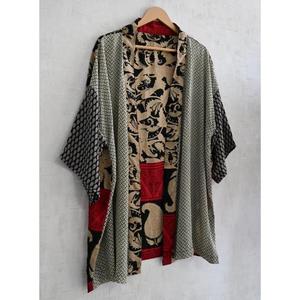 Bata Kimono de Seda Suave con Estampado Indio, Talla Grande, Transpirable, Largo hasta la Rodilla, Ropa de Dormir Corta para Mujer - Product Image 2
