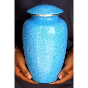 Dernière conception d'urnes de crémation de forme personnalisée, bleues avec des taches blanches, urnes de cendres humaines pour fournitures funéraires pour adultes - Product Image 5