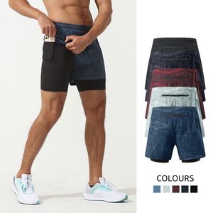 Men's Sport Layer <b>Gym</b> Workout <b>Shorts</b> <b>With</b> <b>Phone</b> <b>Pocket</b> Layered Men's 2 in 1 Running <b>Shorts</b> DDP shipping - Product Image 3