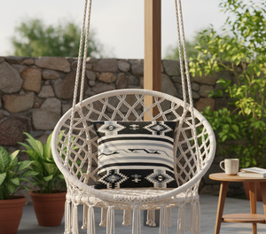 Housse de coussin personnalisable en coton tissé à la main, motif floral carré moderne, fermeture éclair, lavable, noir et blanc, pour hôtel - Product Image 5