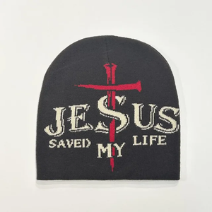 หมวกบีนนี่ถักไหมพรมอะคริลิกคุณภาพสูง 100% แบบแจ็คการ์ด สำหรับฤดูหนาว ปั่นจักรยานกลางแจ้ง ปรับขนาดได้ สำหรับทุกเพศ ผลิตด้วยมือ ขายส่ง - Product Image 6