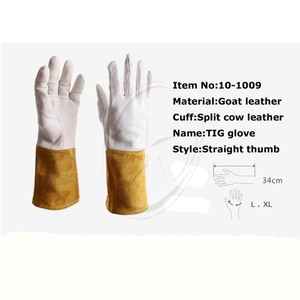 Welding Work Gloves TIG <b>Welder</b> Soft Sensitive 34 Cm(13) Goatskin <b>Arc</b> Cowhide Cuff CE High Quality Leather Gloves From Pakistan - Product Image 3