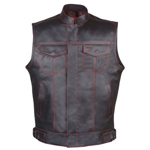 Haute qualité hommes sans manches en cuir gilet élégant grande taille à la mode tenue décontracté imperméable coupe-vent pour moto Auto - Product Image 3
