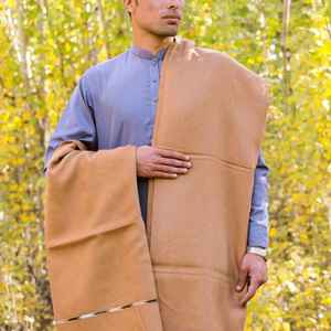 Chal de Lana Tradicional para Hombre, Cálido y Transpirable para Invierno, 300g, Color Sólido, Elegante - Product Image 5