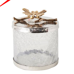 Nouveau design de luxe boîte en verre propre avec couvercle décoratif en marbre blanc bidons pour la cuisine décoration de la maison - Product Image 6