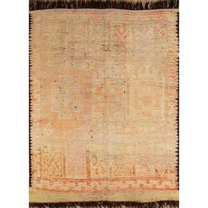 Tapis en laine géométrique 3D Nuray Classic rouge et orange noué à la main pour la maison - Grand tapis rectangulaire pour salon et couloir - Modèle - Product Image 1