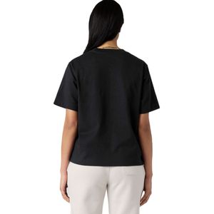 เสื้อยืดโอเวอร์ไซส์สีดำสำหรับผู้หญิง ผ้าฝ้าย 100% เนื้อหนา คอกลม ไม่มีลาย สกรีนโลโก้ตามสั่ง รับผลิตแบบ OEM - Product Image 2