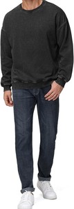 Ropa de calle de gran tamaño lavado ácido sudadera Hombres estilo Retro lavado ácido sudadera suelta ajuste pesado algodón pulóver - Product Image 4