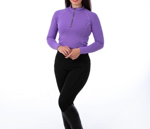 Chemise de concours d'équitation personnalisée unisexe Couche de base équestre pour femmes Hauts d'équitation confortables - Product Image 4