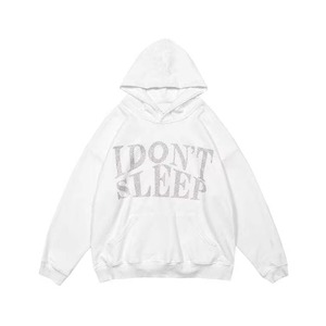 Wholesale Custom Men's New Stylish <b>Thermal</b> <b>Hoodies</b> with Full Face Zip and Oversized Hood Rhinestone Logo Design for Winter - Product Image 1