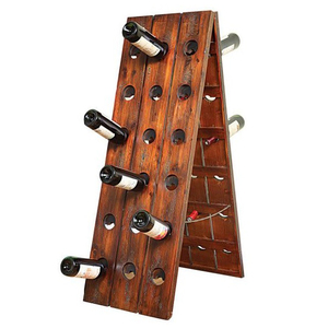 Venta directa de fábrica Estante de madera para botellas de vino Diseño simple Soporte de pared Soporte montado Estante para vino - Product Image 2