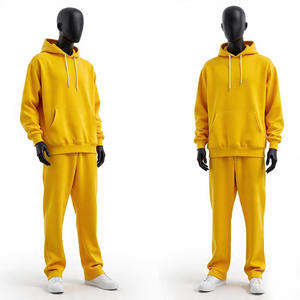 Último diseño chándal personalizado invierno hombres con capucha sólido ecológico 100% algodón chándal Conjunto personalizado Color para la venta en línea - Product Image 2