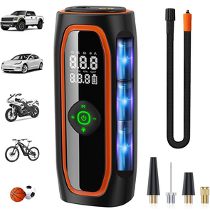 Compresseur d'air portable sans fil Cwmhy 150 psi, mini <span class=keywords><strong>pompe</strong></span> à vélo avec double affichage et jauge LED pour voiture, moto, vélo et ballons - Product Image 4