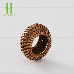 Servilleteros de bambú hechos a mano de estilo Vintage duradero ecológico, diseño clásico de lujo para boda, cena, fiesta, decoración de mesa - Product Image 6