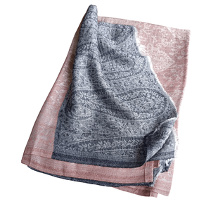 Blush Grey Dual-Tone Paisley <b>Pashmina</b> Shawl Summer Leopard Print Jersey Lace Hijab Scarves Made From Modal Voile Rayon Polyester - Product Image 4