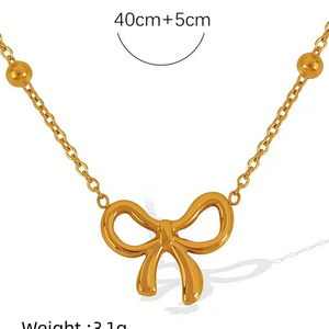 Conjunto de joyería de acero inoxidable con diseño de nudo de lazo para mujer estilo clásico chapado en oro con revestimiento IP para conjuntos de joyería al por mayor - Product Image 2