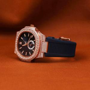 Reloj Mecánico Automático de Hip Hop para Hombre, con Diamantes de Imitación, Moissanita, Pantalla Analógica, Alarma, Esfera de Cristal - Product Image 3