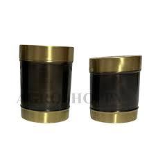 Ensemble de bidons élégants en laiton bicolore bocaux de stockage de qualité supérieure avec couvercles fabriqués à la main en laiton et acier inoxydable hermétique durable - Product Image 3