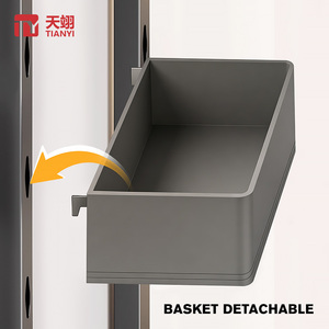 Organizador de Gabinete Extraíble de Aluminio Gris Mate Moderno, Estante para Especias de 2 Niveles Montado Lateralmente, Base Sólida, Cesta Deslizante para Almacenamiento de <span class=keywords><strong>Cocina</strong></span> - Product Image 4
