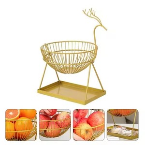 Cesta de frutas de Metal decorativa, organizador moderno Premium para mesa de comedor, encimera de cocina, elegante y duradero para el hogar - Product Image 3
