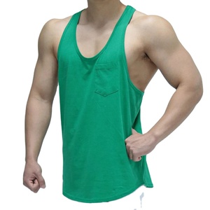OEM kaus Tank Top tanpa lengan pria, Singlet Gym tanpa lengan dengan desain polos grosir atasan Singlet Gym kosong - Product Image 1