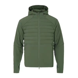 Abrigo de Plumón con Capucha para Hombre, Ecológico, de Lana, Color Verde Oliva, Acolchado, con Cierre Frontal, Corte Regular, Estilo Casual, Color Sólido - Product Image 5