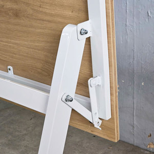 <b>Foldable</b> <b>Desk</b> with Z-Shaped Metal Legs and Plywood Top Assembled Features Storage-SPD68199 - Product Image 4