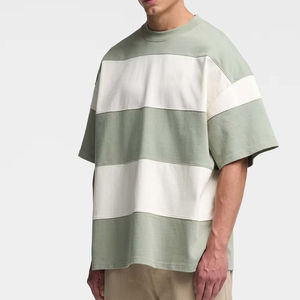 Camiseta de Hombre de Manga Corta, Personalizada OEM, 240 g/m², Rayas de Colores Combinados, Informal, 100% Algodón, Ecológica, Transpirable, Corte Holgado - Product Image 3