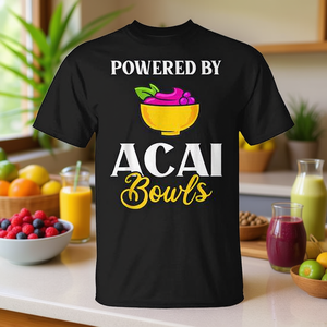 T-Shirt Promocional de Smoothie Saludable de Açaí Brasileño con Jugo de Frutas Rojas - Product Image 3