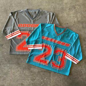 T-shirts Boxy sérigraphiés personnalisés T-shirts surdimensionnés en maille Vêtements de football Maillot de basket-ball de football T-shirts pour hommes - Product Image 3