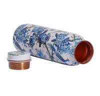Bouteille d'eau de luxe en alliage d'aluminium 32 oz finition antique avec couvercle mousqueton, écologique, unisexe, pour extérieur, yoga, bureau, coffret cadeau
