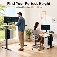 Escritorio Ergonómico Eléctrico de Altura Ajustable con Doble Motor para Trabajar de Pie o Sentado, Mesa de Computadora para Oficina en Casa