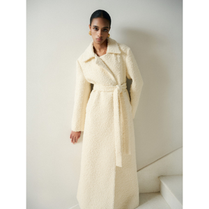 Manteaux anti-rides pour femmes col rabattu Nadi mélange de laine Tweed Long manteau vêtements d'été pour femmes mode durable - Product Image 1