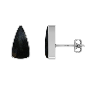 Boucles d'oreilles clous en argent sterling 925, tourmaline noire, sertissage en forme de balle, tendance, bijoux faits à la main, lot de 3, cadeau - Product Image 1