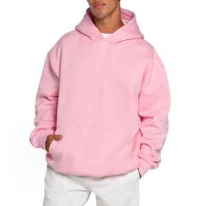 2024 sweat à capuche élégant de marque de haute qualité pour hommes à manches longues bébé rose couleur sweat à capuche uni sweats pour hommes - Product Image 5