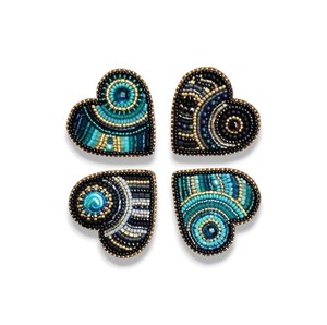 Broche fleur avec cristal et perle broderie à la main et fil de lingot perlé broche de mode - Product Image 3