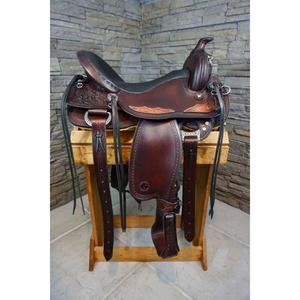 Silla de Montar Antigua para Caballo de Carreras Hecha en India, Armazón de Madera, Cuero Genuino, Accesorio Ecuestre, Cómoda, Duradera y Absorbente de Sudor - Product Image 2