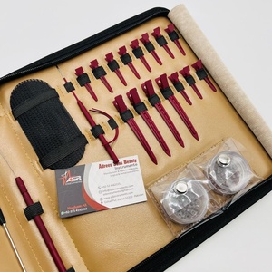 Mehron Outils d'extension de cheveux enduits de couleur personnalisée Pince d'extension de cheveux en acier inoxydable avec clips Fils Microbilles Peigne à cheveux - Product Image 3