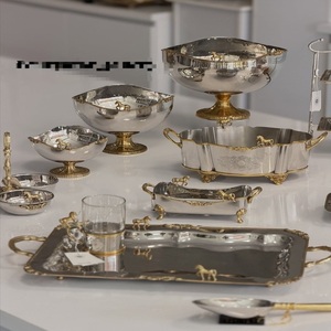 Bol à dîner en acier inoxydable de luxe fait à la main, écologique, bol à chocolat, bol à bonbons, décoration de table à domicile, plateau design, fête - Product Image 1