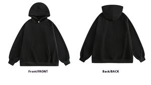 Sweat à capuche rétro automne imprimé basique couleur pure lâche Couple veste à capuche 100% coton - Product Image 5