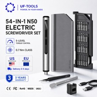Kit de tournevis électrique de précision UF-TOOLS N50 54-en-1, 5 vitesses réglables, 0,65 N.m, entraînement à engrenages planétaires, embouts S2