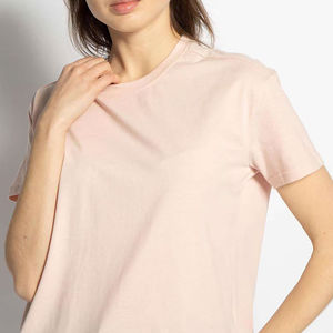 เสื้อยืดคอกลมแขนสั้นสำหรับผู้หญิงเสื้อยืดคอกลมผ้าคอตตอนเข้ารูปเป็นมิตรกับสิ่งแวดล้อมเสื้อยืดผู้หญิงธรรมดาสำหรับฤดูร้อน - Product Image 2