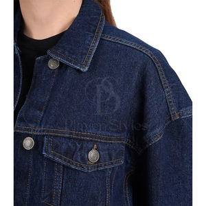 Haute qualité femmes XL Slim Fit matelassé peau de mouton Denim veste personnalisable broderie impression solide coton cristal bouton - Product Image 5