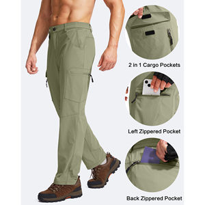 Cómodo pantalón 2025 para hombre, informal con bolsillos, tejido de punto largo, transpirable y patrón sólido, pantalón personalizado teñido liso para hombre - Product Image 3