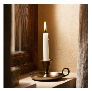 Stylish Metal <b>Taper</b> <b>Candle</b> Holder Antique Gold Finished for Home Wedding Christmas Decor Tapered Candlestick Holder - Product Image 2